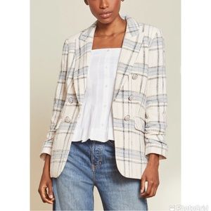 Veronica Beard Beacon Oversized Plaid Dickey Jacket Blazer Size 4
